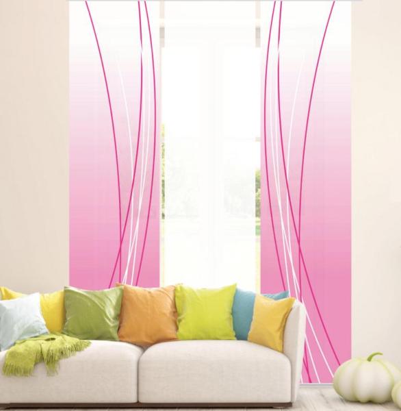 Flächenvorhang Linea Magenta up dark 3er Set, Schiebegardine, Schiebegardinen, blickdicht, Flächenvorhang blickdicht, Schiebevorhang,